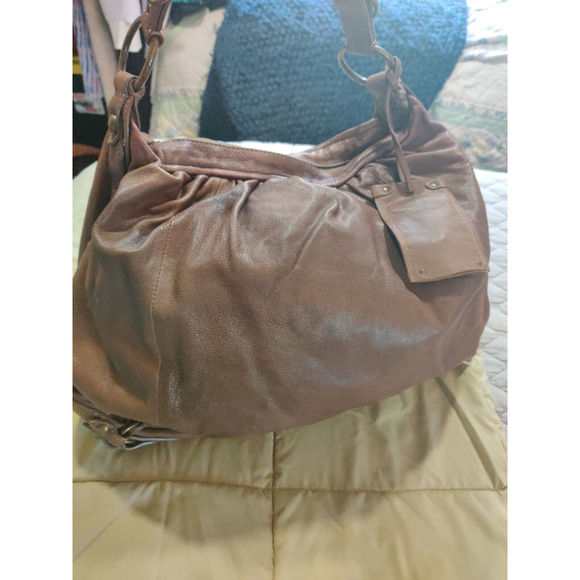 Vtg Juicy Couture Hobo Purse Brown Goatskin Leather - Picture 8 of 16